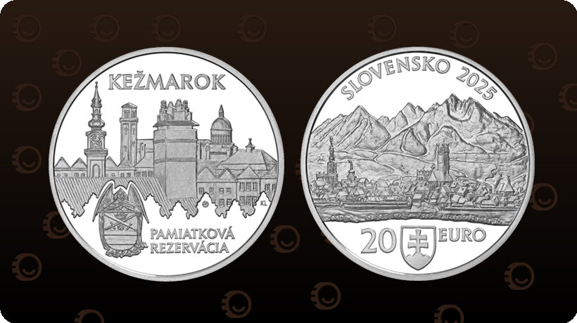Stříbrná 20 € mince Kežmarok – 75. výročí památkové rezervace | Numismatická novinka 2025