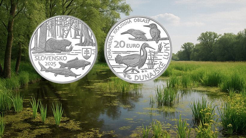 20 € Dunajské luhy stříbrná sběratelská mince