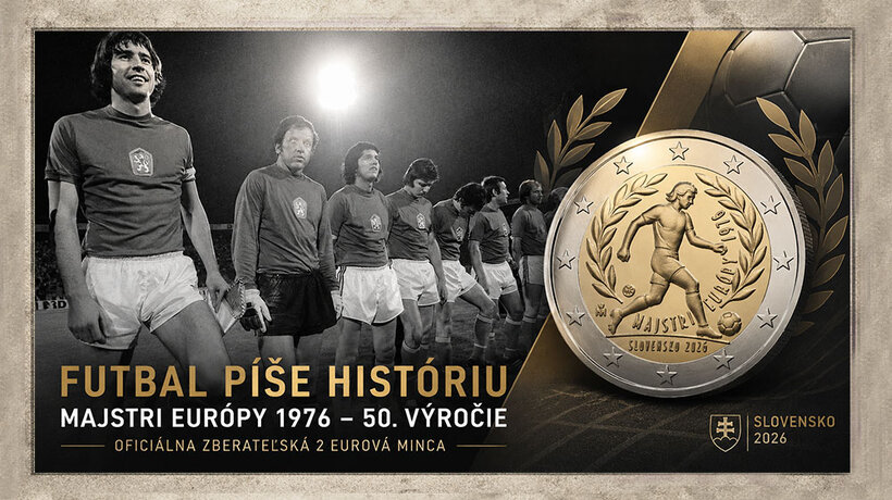 Slovenská 2 euro mince 2026 Mistři Evropy 1976