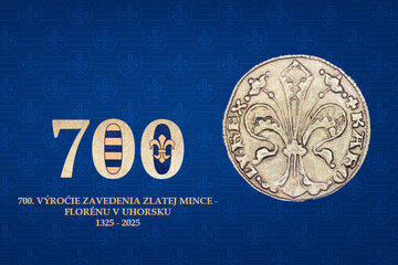 Zlatá mince 100 € (2025) – 700. výročí florénu v Uhersku | Pamětní euromince NBS, historie a numismatická hodnota