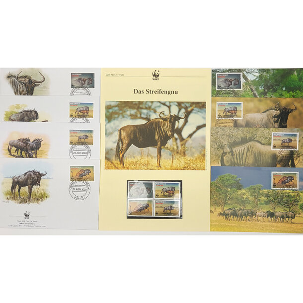 Lot fdc mozambik 2000 - pakone modré - Lot 4 ks FDC a známky Mozambik 2000 - Pakone modré