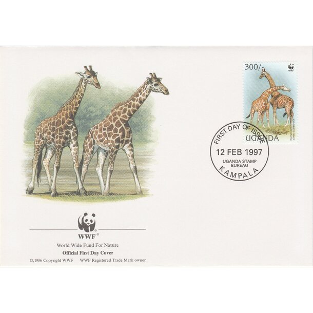 Lot fdc uganda 1997 - žirafy - set-fdc-uganda-1997-4