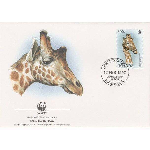 Lot fdc uganda 1997 - žirafy - set-fdc-uganda-1997-5