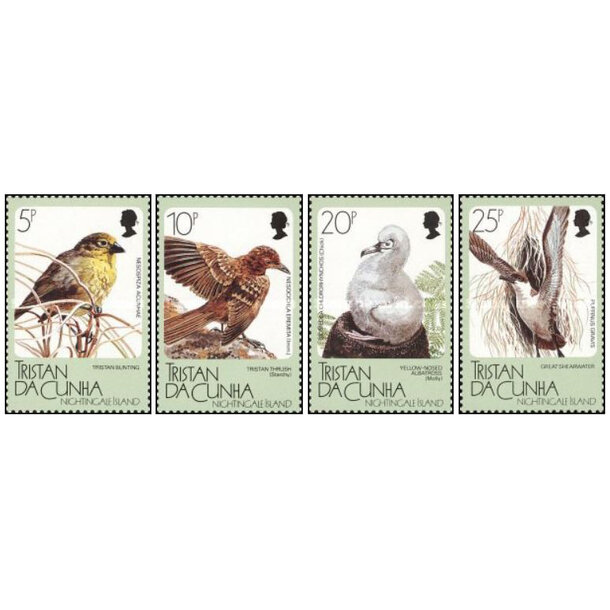 Séria známok tristan da cunha 1988 - vtáky - znamky-tristan-437-40