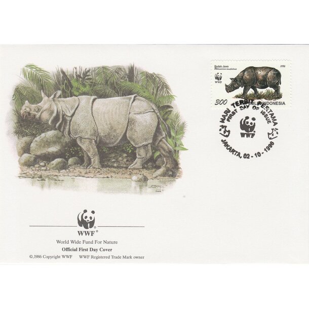 Lot fdc indonézia 1996 - nosorožce - set-fdc-indonesia-1996-3