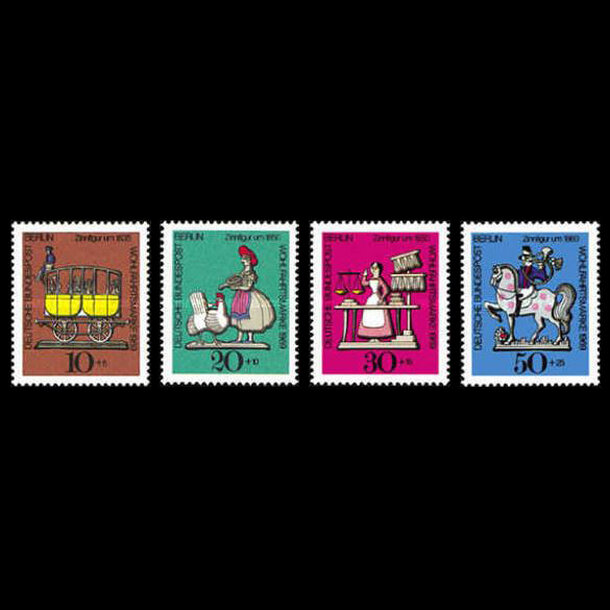 Séria známok nsr- berlín 1969 - charitatívne známky - znamky-beriln-1969-348-51