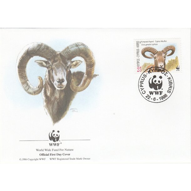 Lot fdc cyprus 1998 - muflón cyperský - set-fdc-cyprus-1998-5