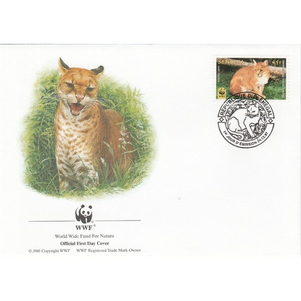 Lot fdc senegal 1997 - mačka zlatá - set-fdc-senegal-1997-6