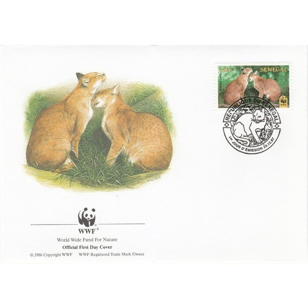 Lot fdc senegal 1997 - mačka zlatá - set-fdc-senegal-1997-9