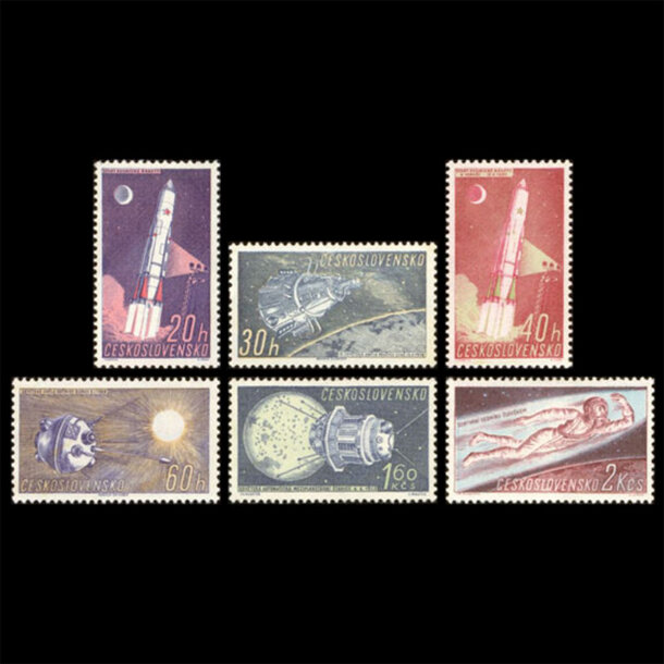 Séria známok československo 1961 - výskum vesmíru - znamky-1961-1252-7