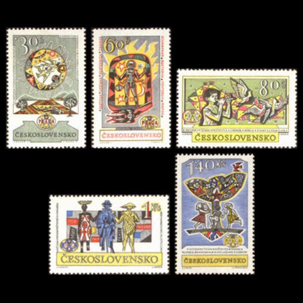 Séria známok československo 1962 - výstava praga 1962 - znamky-1962-1355-9