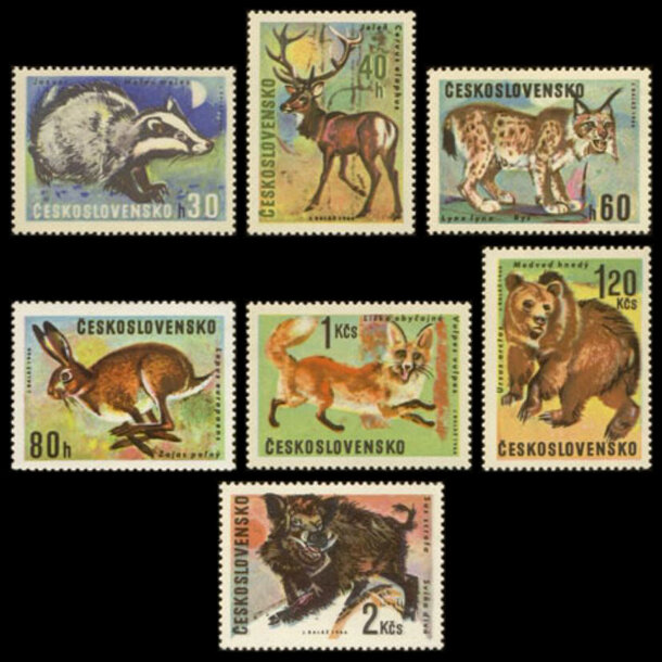 Séria známok československo 1966 - lovná zver - znamky-1966-1661-7
