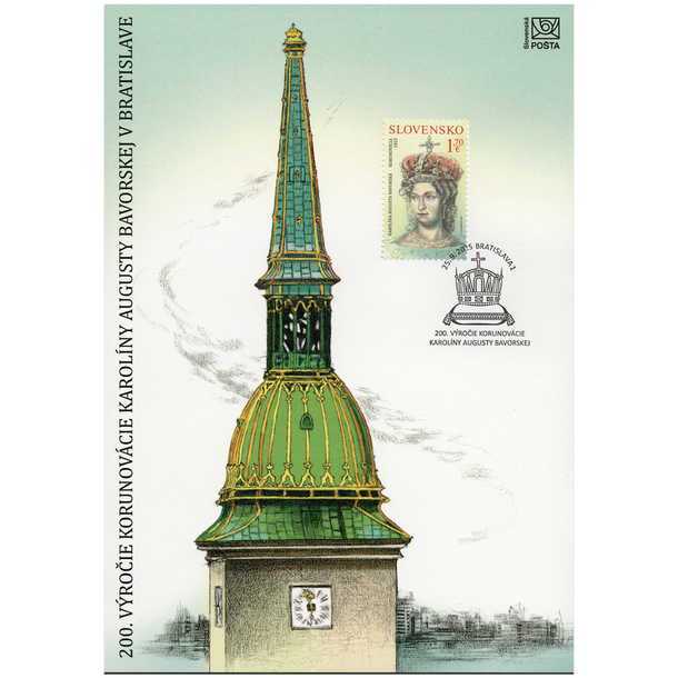 Filatelistický pamätný list - karolína augusta bavorská - pamatny-list-853-karolina