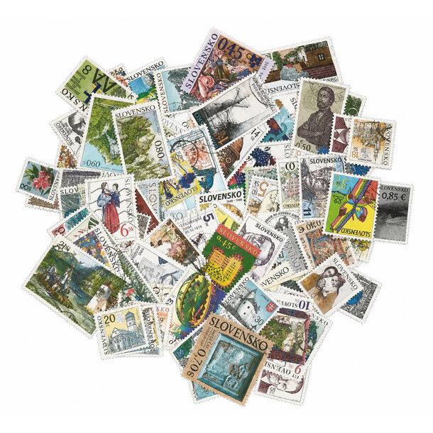 Balíček poštových známok - slovensko - 26.Slovensko 1993-2026 -loot 105ks - pečiatkované