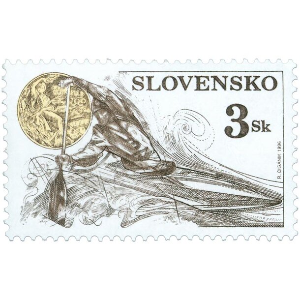 Známka slovensko 1996 - úspechy športovcov na oh - známka-1996-uspechy