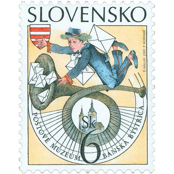 Známka slovensko 2001 - poštové múzeum - známka-2001-Poštové-múzeum