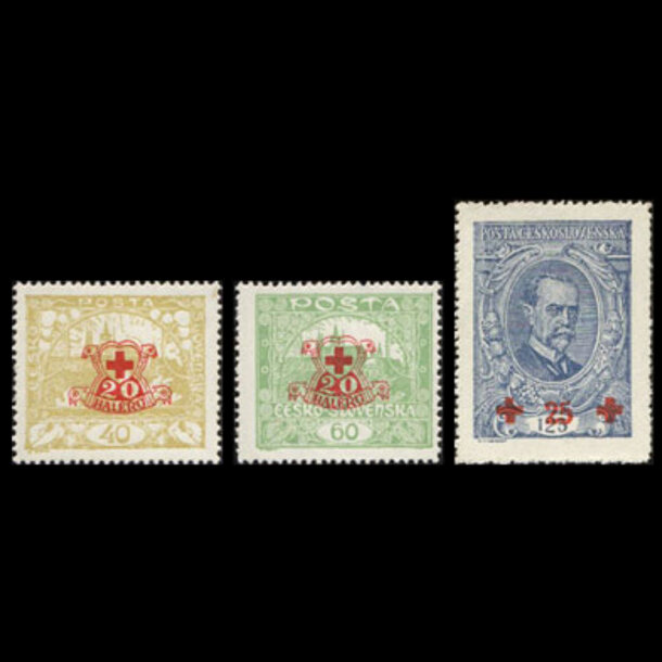Séria známok československo 1920 - červený kríž - znamky-1920-196-8