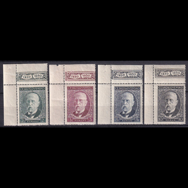 Séria známok československo 1930 - 80. narodeniny t.g.masaryka (kh ľavý) - znamky-1929-299-02KH-L