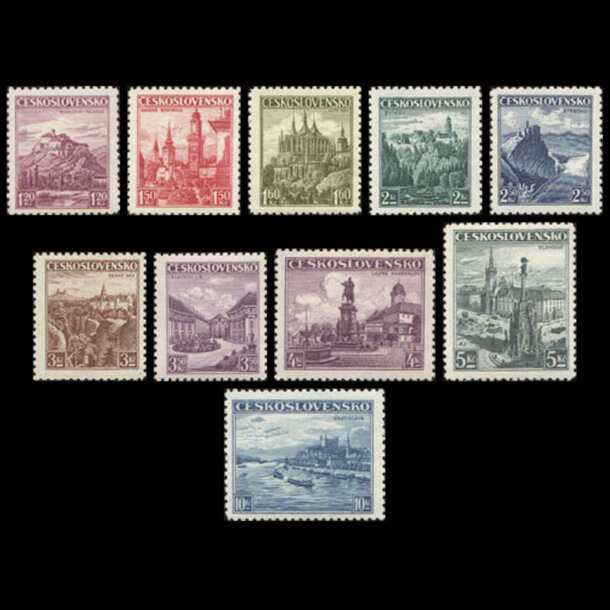 Séria známok československo 1936 - hrady a mestá - znamky-1936-351-59
