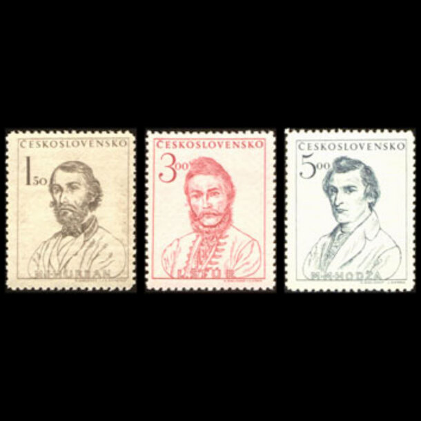 Séria známok československo 1948 - slovenské povstanie - znamky-1948-546-48