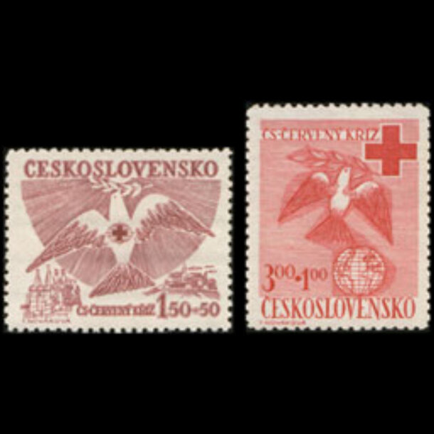 Séria známok československo 1949 - červený kríž - znamky-1949-599-00