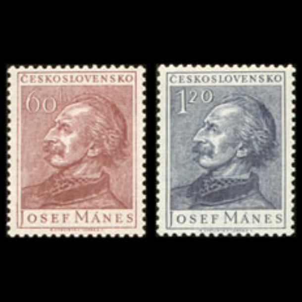 Séria známok československo 1953 - josef mánes - znamky-1953-836-37