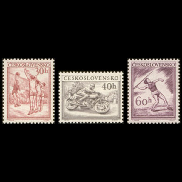 Séria známok československo 1953 - šport - znamky-1953-823-25