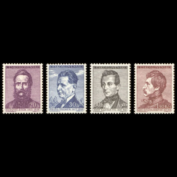Séria známok československo 1956 - kultúrne osobnosti - znamky-1956-975-78