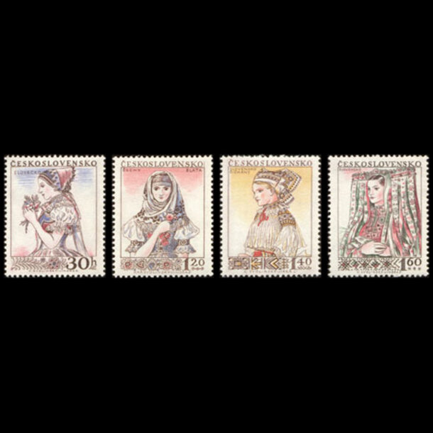 Séria známok československo 1956 - ľudové kroje - znamky-1956-994-97