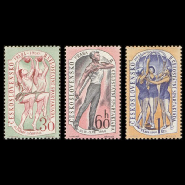 Séria známok československo 1960 - spartakiáda (časť 2) - znamky-1960-1203-05