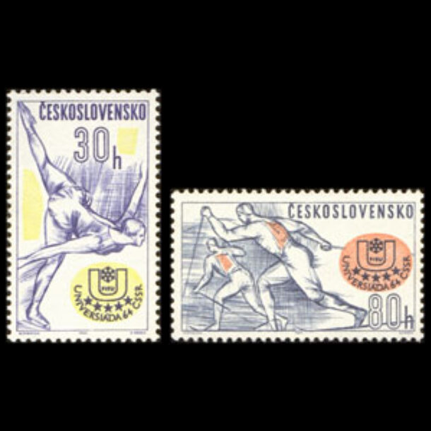Séria známok československo 1964 - zimná univerziáda - znamky-1964-1450-51