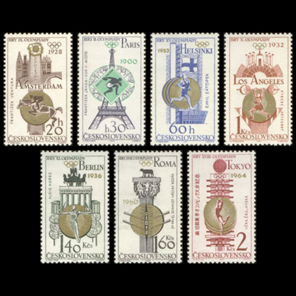Séria známok československo 1965 - čs. olympijské víťazstvá - znamky-1965-1522-28