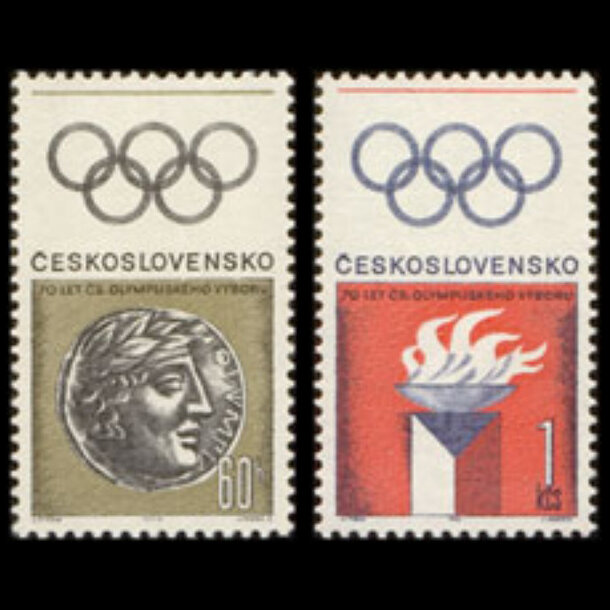 Séria známok československo 1966 - čs. olympijský výbor - znamky-1966-1642-43