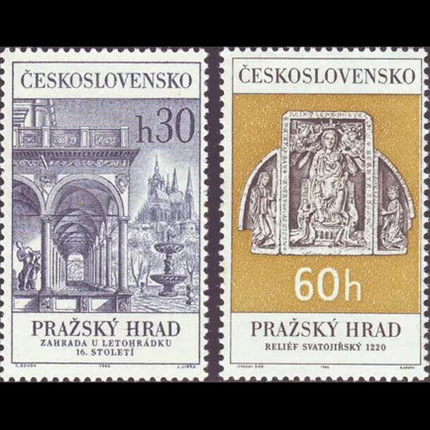 Séria známok československo 1966 - pražský hrad - znamky-1966-1617-18-2