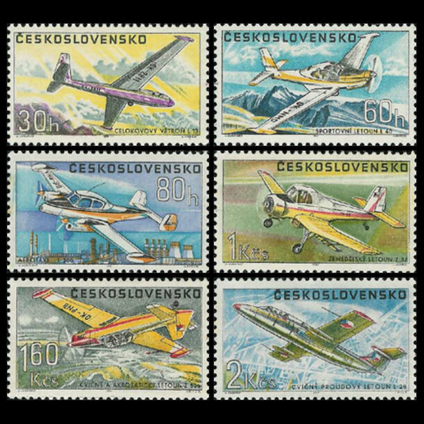 Séria známok československo 1967- československé lietadlá - znamky-1967-1755-0