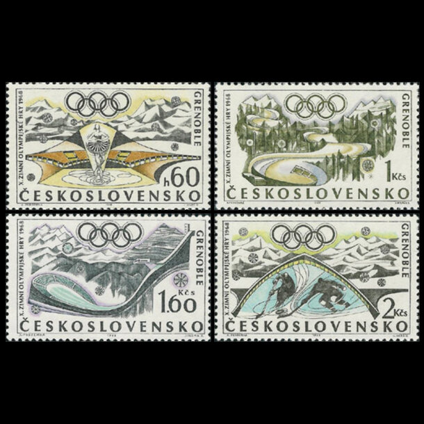 Séria známok československo 1968 - zoh grenoble - znamky-1968-1763-66