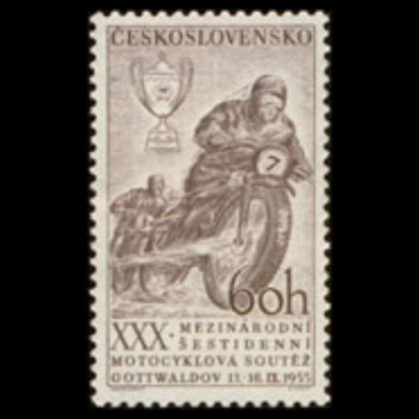 Známka československo 1955 - motocyklová súťaž - znamky-1953-933