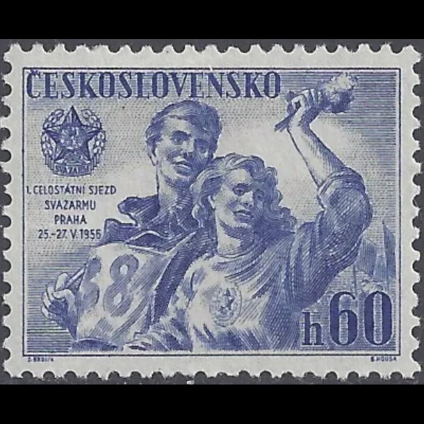 Známka československo 1956 - zjazd zväzarmu - znamky-1956-974
