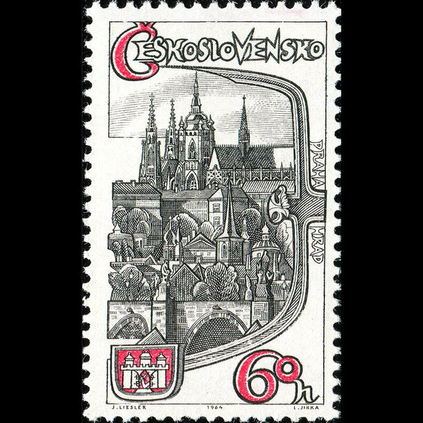 Známka československo 1964 - pražský hrad - znamky-1964-1486