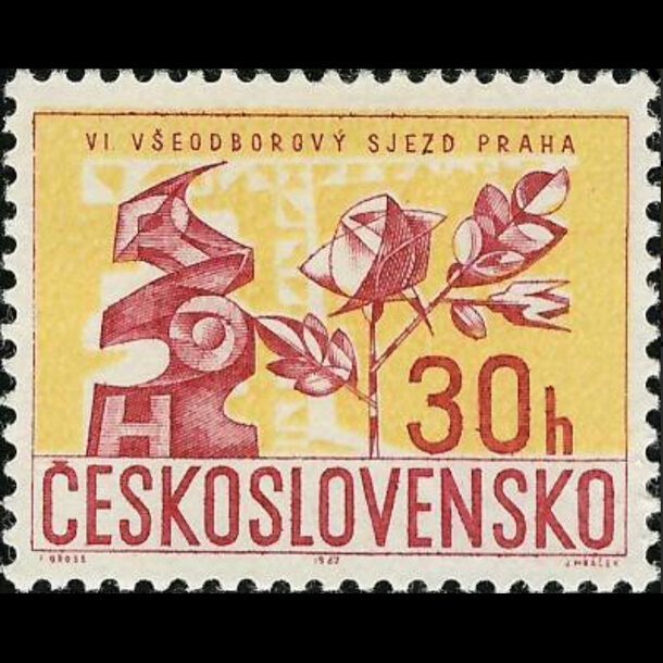 Známka československo 1967 - všeodborový zjazd - znamky-1967-1674