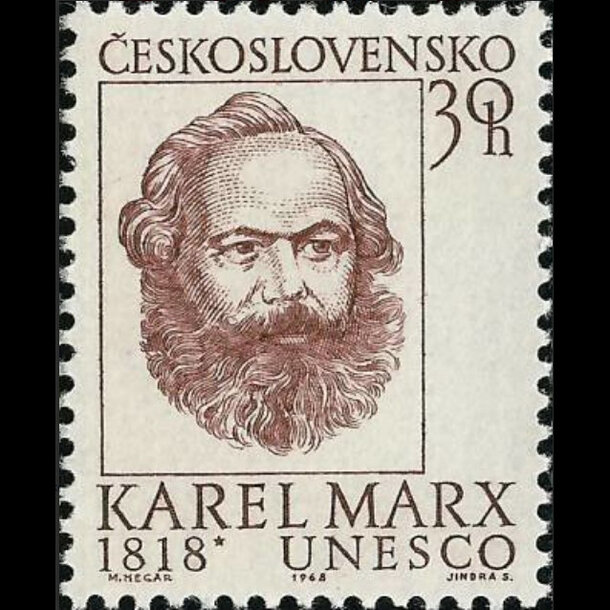 Známka československo 1968 - karl marx - znamky-1968-1777