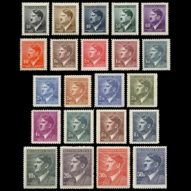 Séria známok protektorát čechy a morava 1942 - adolf hitler - znamky-pcm-1942-89-110