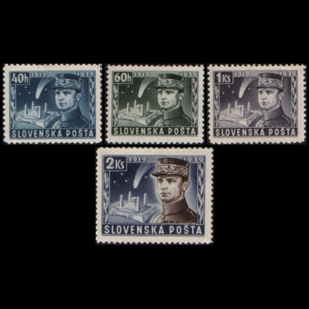 Séria známok slovensko 1939 - m.r.štefánik - znamky-1939-I-IV