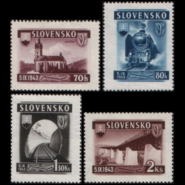 Séria známok slovensko 1943 - železničné - znamky-1943-124-27