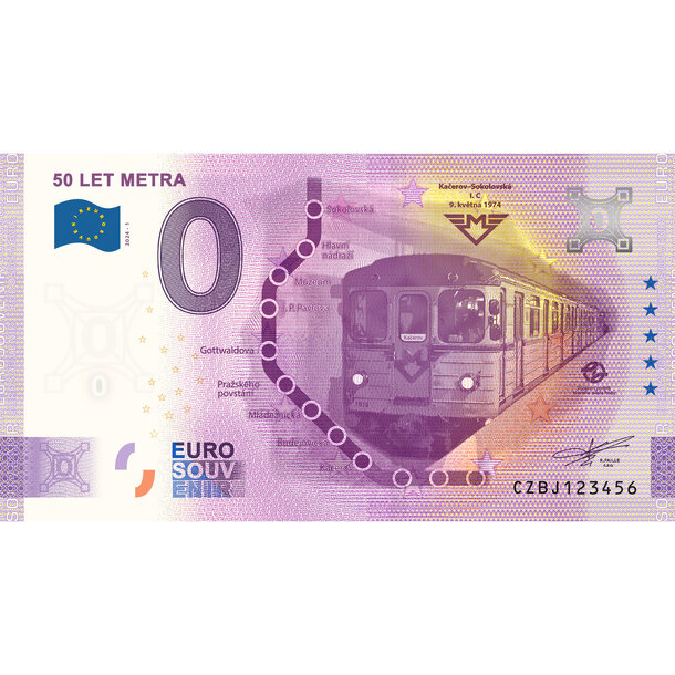 0 euro souvenir 2024 - 50 let metra - BJ_0-euro-souvenir-metro-a-hr