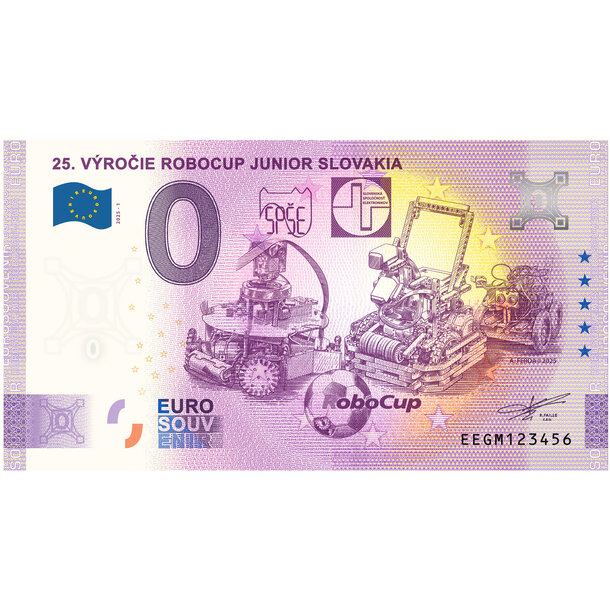 0 euro souvenir slovensko 2025 - robocup - GM_0-euro-souvenir-robocup-25-vyrocie-a-hr
