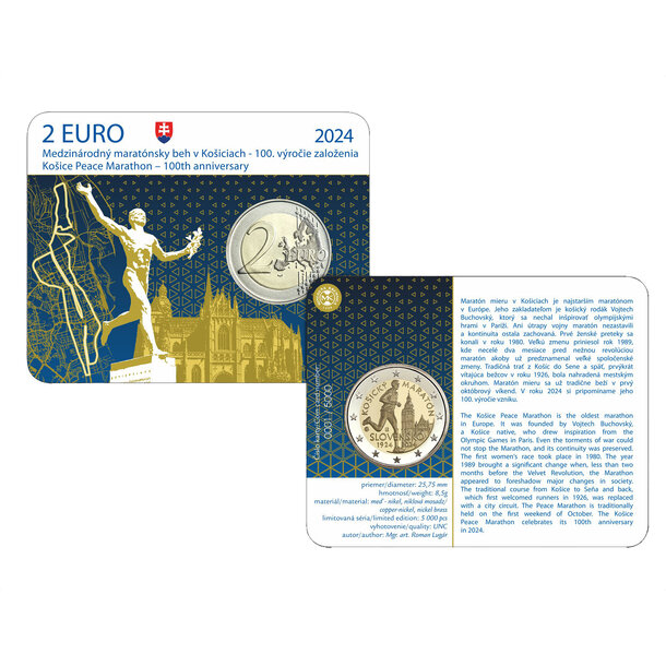 2 € slovensko 2024 - košický maratón - coincard - 2 € Slovensko 2024 - Košický maratón - coincard-3