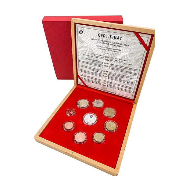 Sada obehových euro mincí sr 2020 - oh tokio - proof - sada-2020-tokio-drevo-2