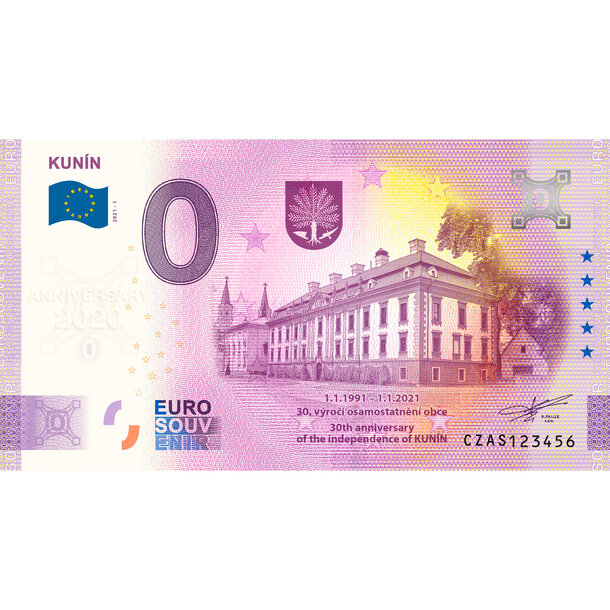 0 euro souvenir česko 2020 - kunín - anniversary - AS_0-euro-souvenir-kunin-a-hr-ANNIVERSARY