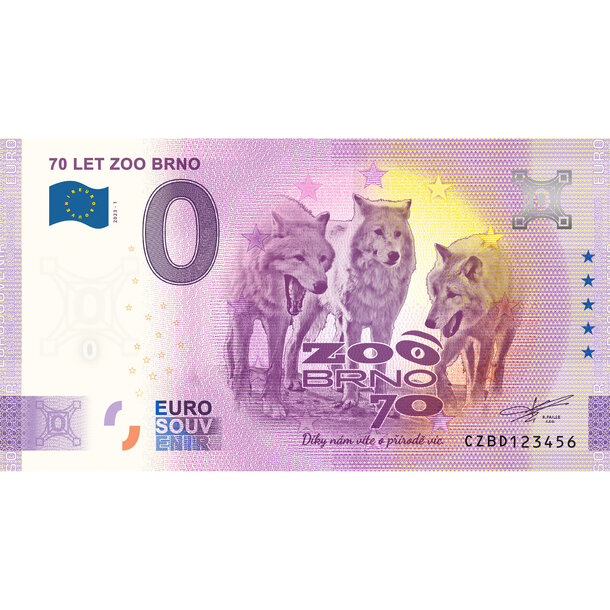0 euro souvenir česko 2023 - 70 let zoo brno - BD_0-euro-souvenir-zoo-brno-a-hr